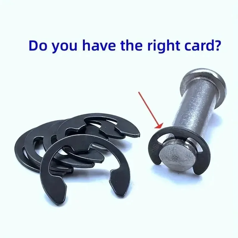 

120PCS Black Stainless Steel Retaining Circlip Set Snap Ring E-Clip Washer Assortment for Shaft Fastener M1.5-M10