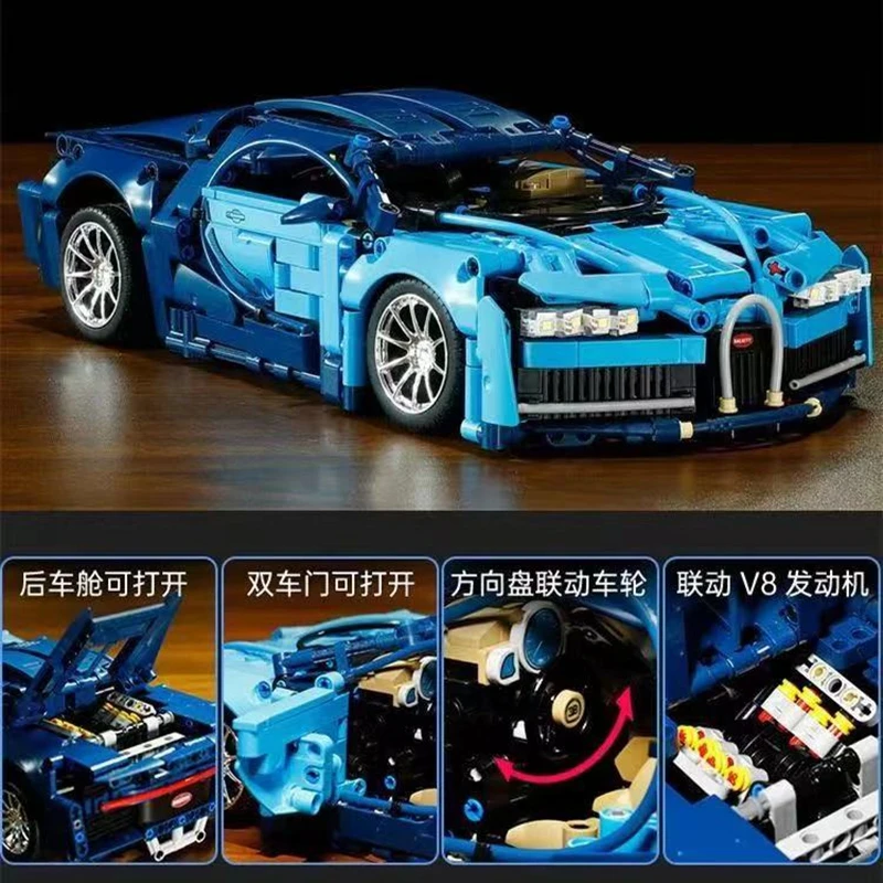 Racing building blocks Bugatti Veyron Roadster SP3 Rambo 911 high difficulty mechanical puzzle assembly toy