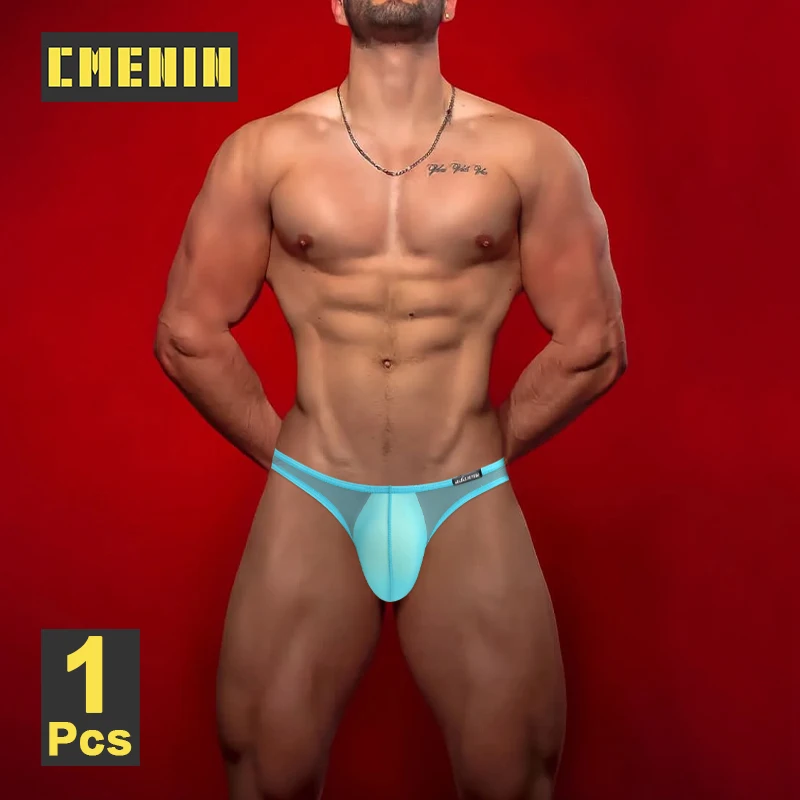 CMENIN Low Waist Transparent Mesh Men Underwear Briefs Sexy Bikini Men\'s Panties Ultra-thin Breathable Underpants Gays Man Brief