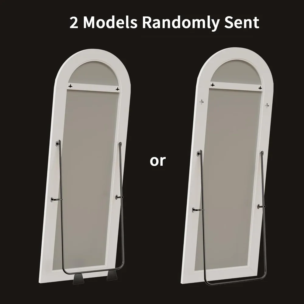 กระจกเงาเต็มตัวแบบตั้งพื้น ขนาด 63x20 นิ้ว พร้อมไฟหรี่แสงได้ 3 โหมดสี ดีไซน์โค้งมน แบบยืนพิงได้