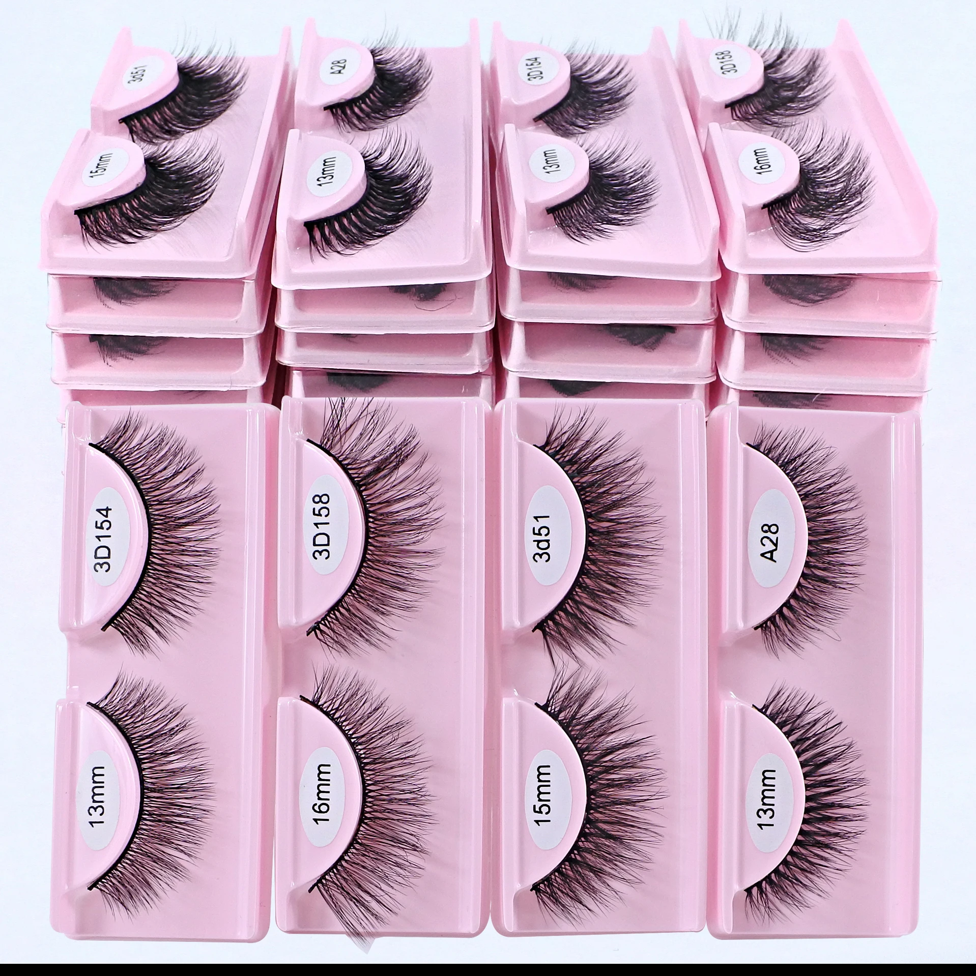 10/30/50/100 Pairs Wholesale False Eyelashes Ntural Look Faux Mink Lashes Fluffy Wispy Fake Lashes Suppliers