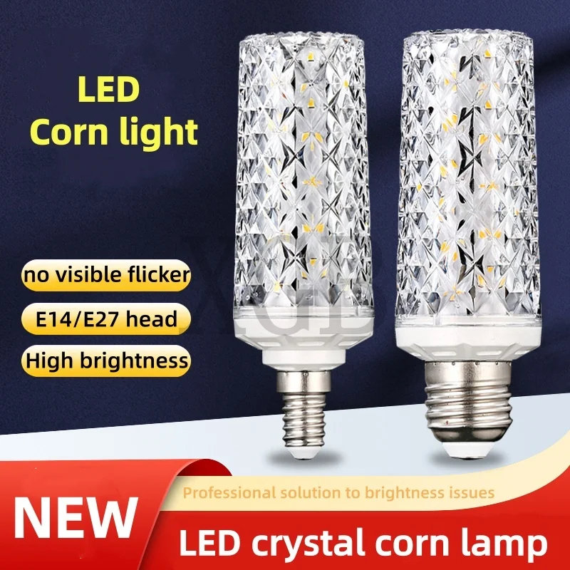 LED corn light bulbs E27 E14 24W 30W 40W AC 220V 240V 5730 SMD LED crystal lamp 360 Beam Angle Replace Halogen Chandelier light