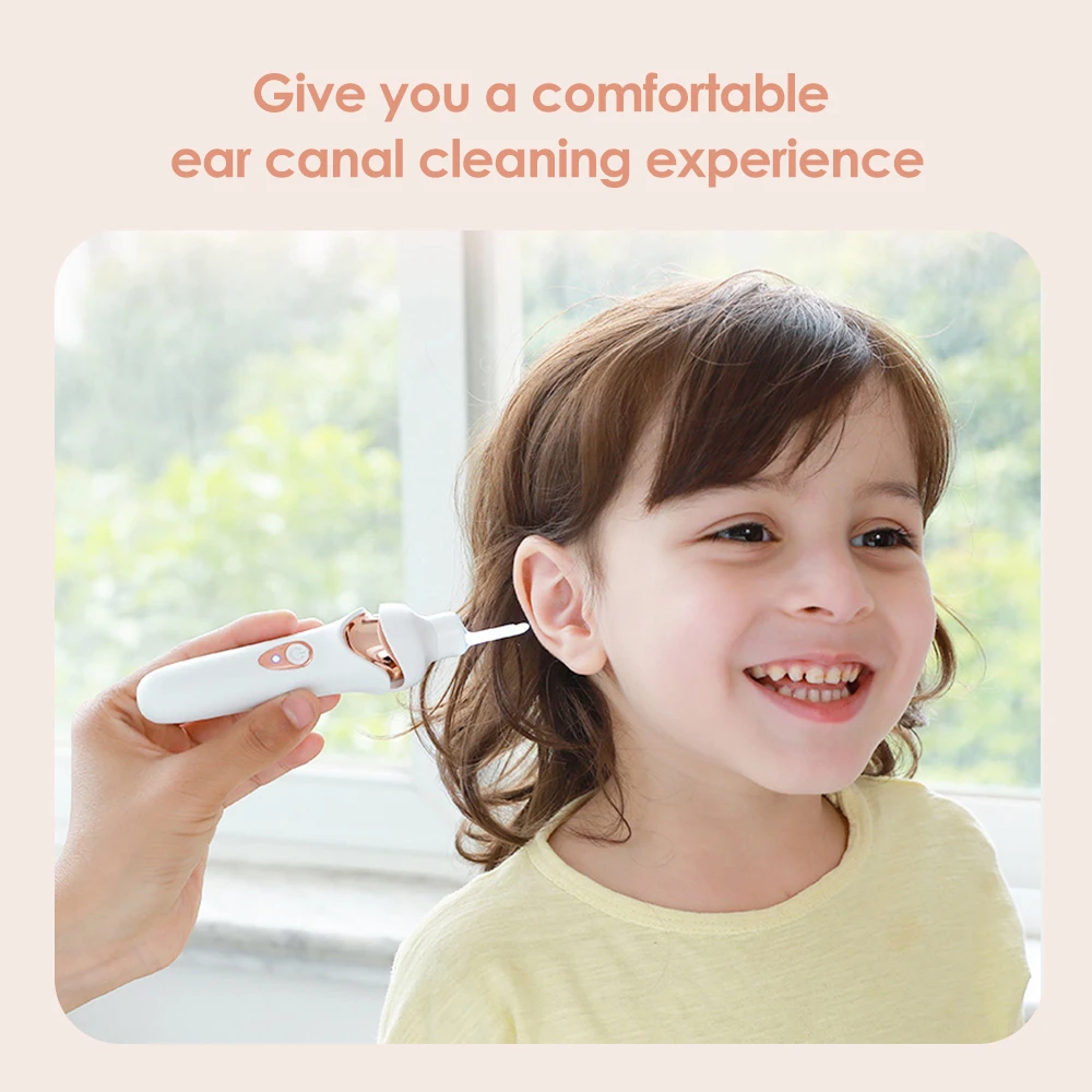 Kid Electric Ear Cordless Safe Vibration Painless Vacuum Ear Wax Pick Cleaner Remover Spiral Ear Cleaning Device Health Care