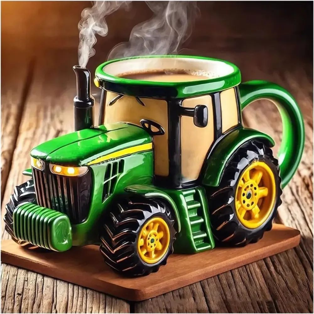 Decorations Durable Tractor Mug Handcrafted 11 Ounces Tractor Coffee Mug Semi-trailer Shaped Semi-Truck Coffee Mugs For Men