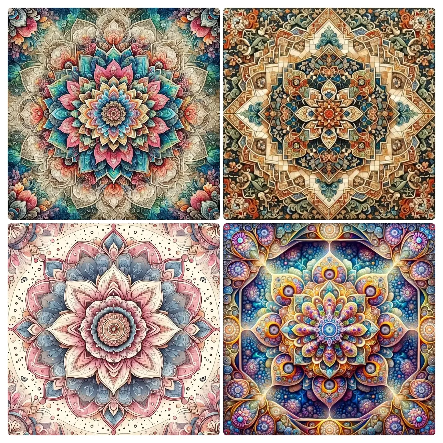 Jigsaw Puzzle 1000 Pieces Intricate Mandala Patterns Puzzle Home Decor for Adults Game Family Fun Puzzles Educational Toys