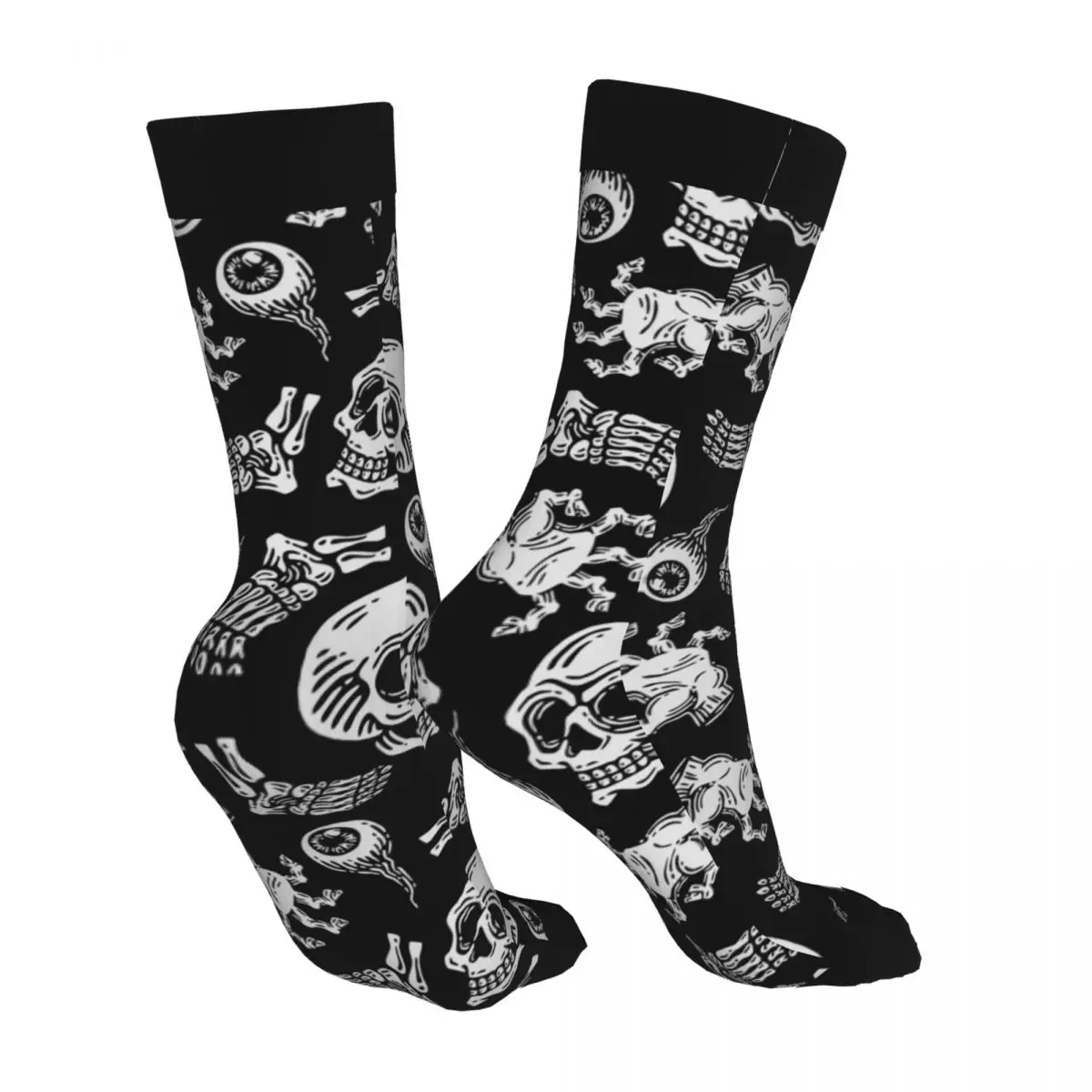 Amusing Pattern of skull and zombie hand in dark background funny gifts Cute Gothic men Winter socks Skateboard Punk Hip Hop