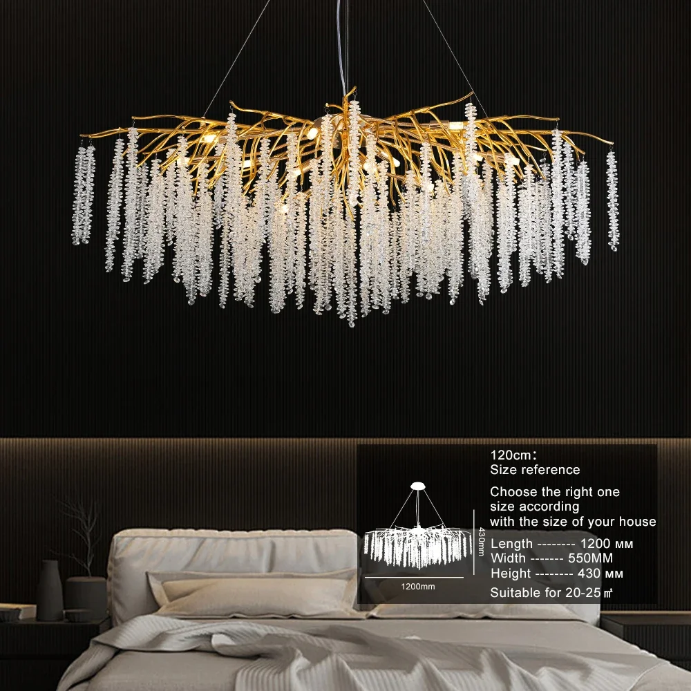 

LED Crystal Ceiling Chandeliers For Bedroom Living Dining Pendant Lamp Lustre Closets Hanging Light Fixtures Suspension