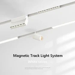 Spot Lumineux LED sur Rail Magnétique Blanc, DC48V, Inondation, Calandre Intelligente, Tuya Zigbee, Design Moderne pour Maison et Salon, Nouveau