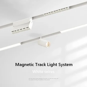 New White Magnetic Track Light Downlight LED Spot Flood Grille Downlights Smart Tuya Zigbee Mordern Home Living Room Free Design