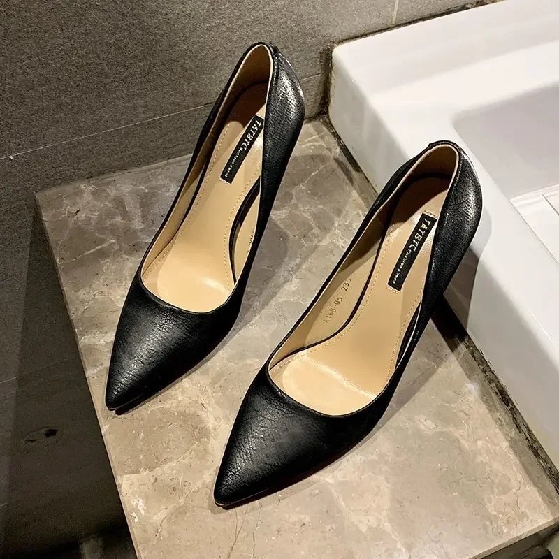 2024 New Shoes Suede Woman Pumps New High Heels for Women Office Shoes Fashion Stiletto Heels Women Basic Pump 34-43Plus Size1