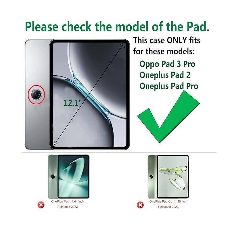 Tablet Case for OPPO Pad 3 Protective Cover Smart Wake up function