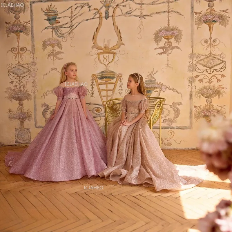 

Kids Girls Flower Girl Wedding Dress Children Princess Party Gown for Birthday Celebration Pageant Formal Evening Wear Dresses