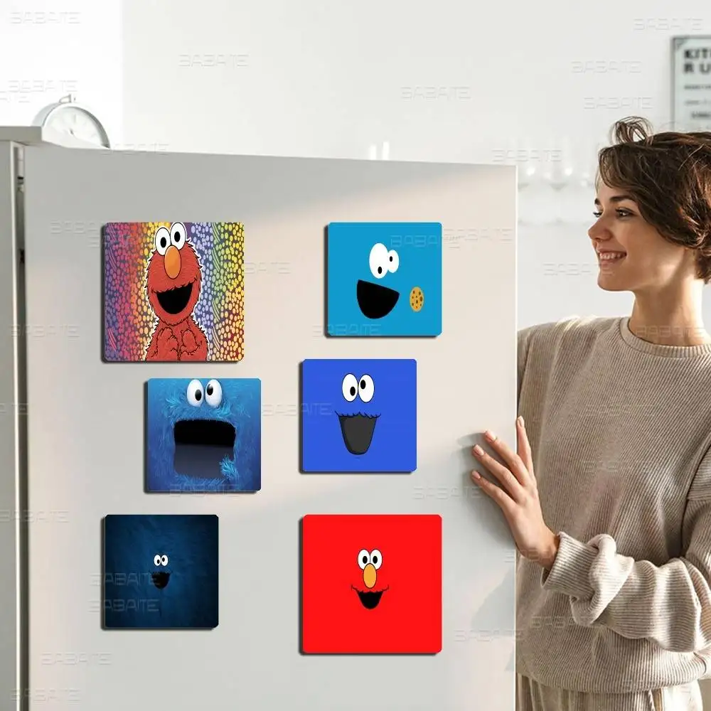 S-Sesame Street TV Cute Cartoon Fridge Magnet Photo Personalized For Office Family Kitchen Refrigerator Friends Holiday Decor
