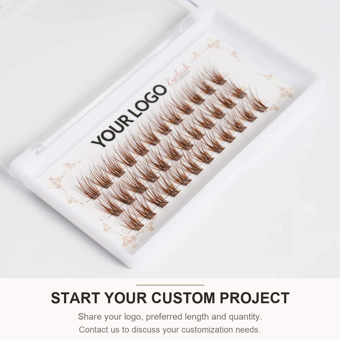 Braune DIY Cluster-Wimpern Selbstanwendbare Wimpernverlängerungen Natürliche Zarte Falsche Wimpern OEM Private Label Maßgeschneiderte Wimpern – Detail 6