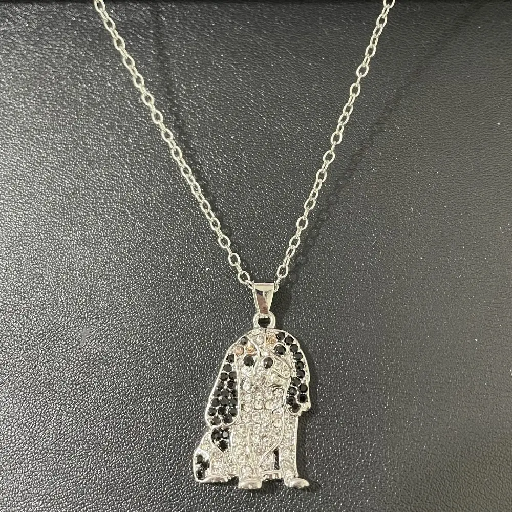 Exquisite French Bulldog Beagle Pendant Shiba Inu Poodle Pet Puppy Necklace Rhinestone Animal Dog Necklace Women Men