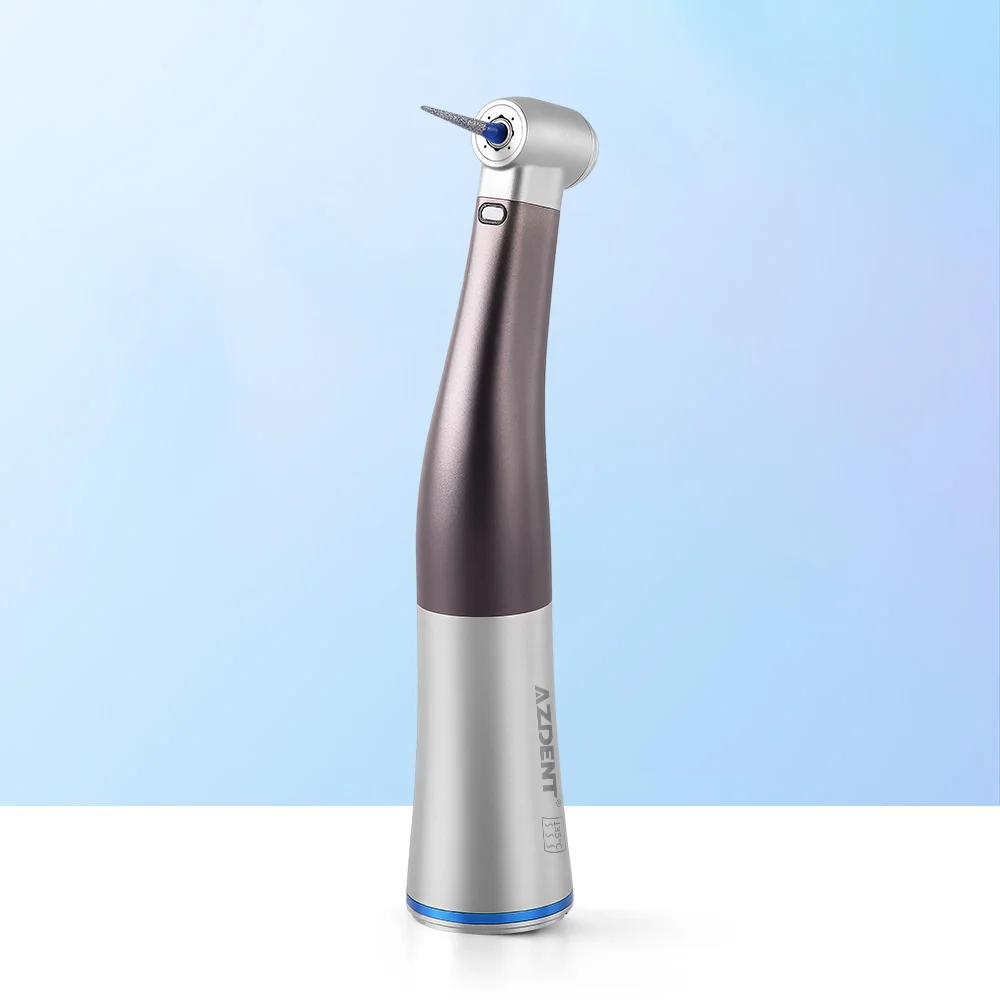 AZDENT Dental 1:1 Fiber Optic Handpiece Internal Water 4 Spray Contra Angle E-Type Push Button Handpiec Dentistry Equipment