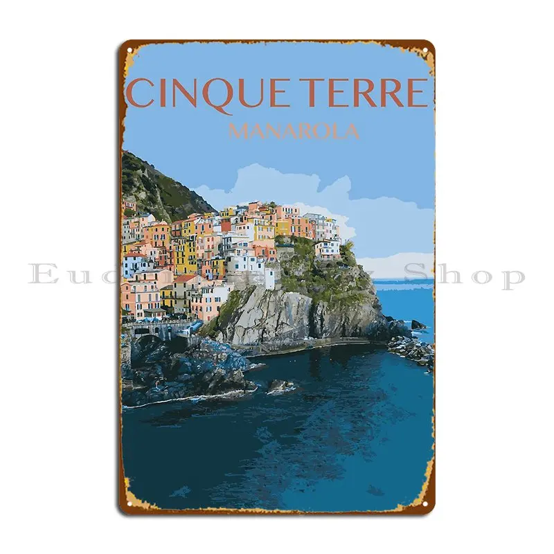 Manarola Cinque Terre Italy Metal Sign Designs Cinema Club Design Plaques Tin Sign Poster