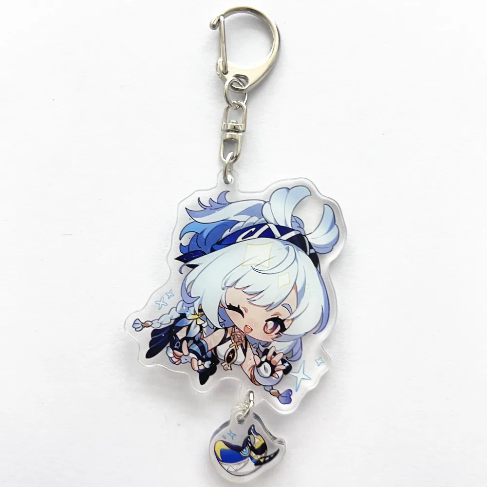 Game Genshin Impact Keyring Cosplay Emilie Mualani Kinich Two-sided Acrylic Pendant Props Keychain Accessoories Key Chain