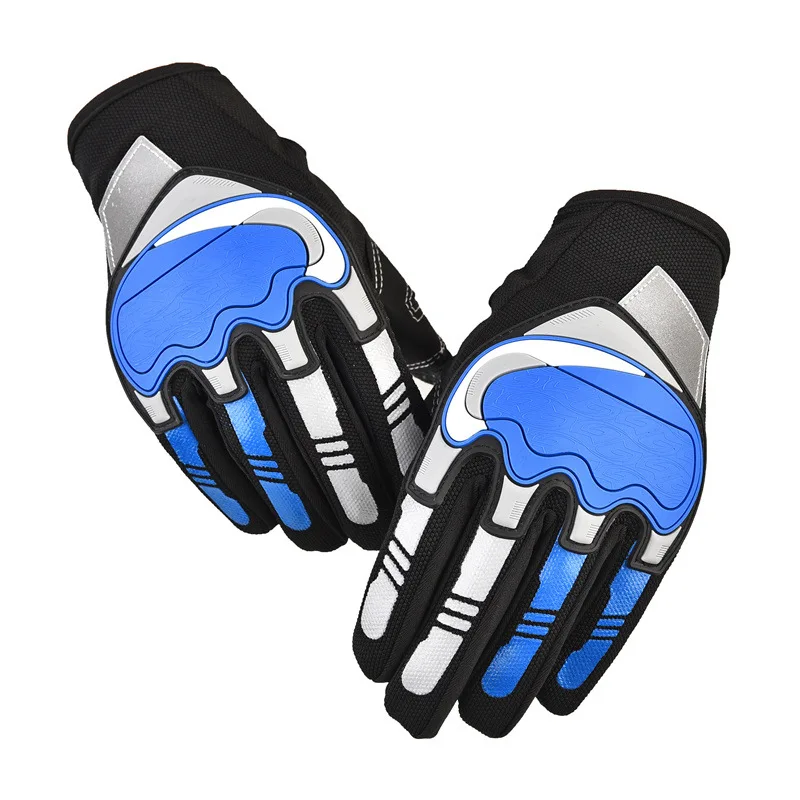 Fashionable New Style Men's Cycling Protective and Anti Slip Full Finger Gloves Reflective and Handsome Motorcycle Sports Gloves