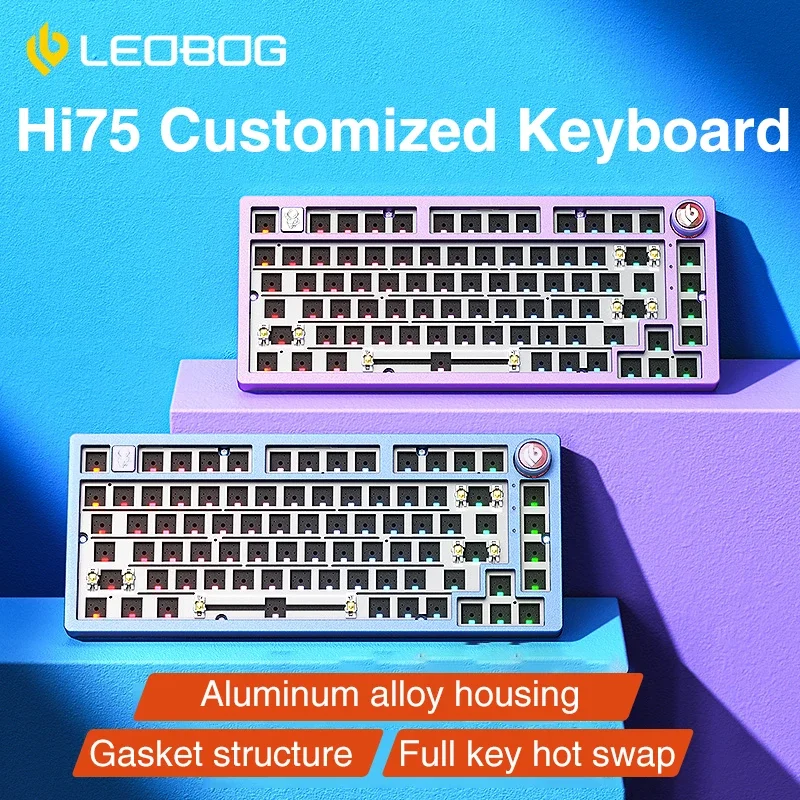 

LEOBOG Hi75 Kit Hot-swappable Mechanical Keyboard Kit Custom Barebone Keyboard RGB Backlit Gasket Structure Keyboard