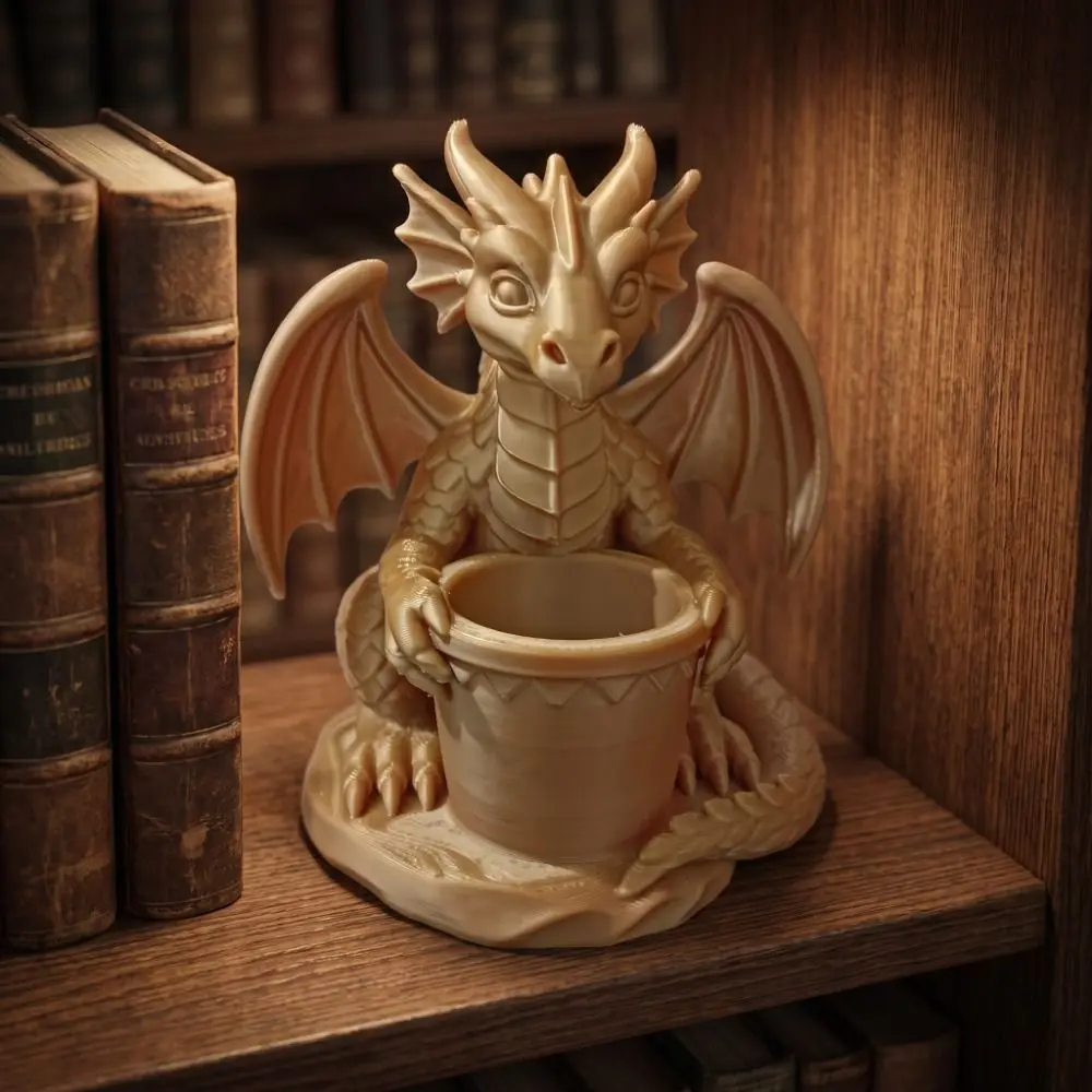 Gothic Style Dragon Planter Pot 3D Printed Home Decoration Dragon Statue Mini Storage Box Succulent Plant Flowerpot Office