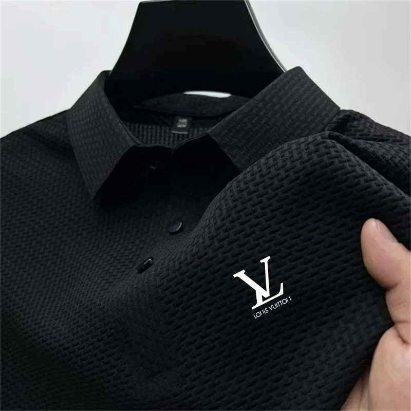 

Quick drying outdoor business leisure 2026 summer men's new breathable short sleeved polo shirts, golf polo shirts