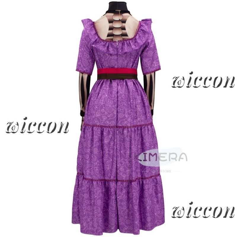 Movie CoCo Mama Imelda Costume Cosplay Girls Music Dreaming Around Halloween Family Party Fancy Purple Dress for Women