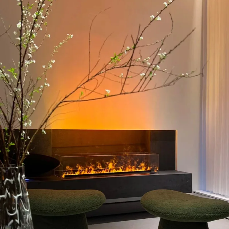 Source manufacturer custom 3D atomization fireplace embedded TV cabinet fireplace simulation flame atomization fireplace humidif