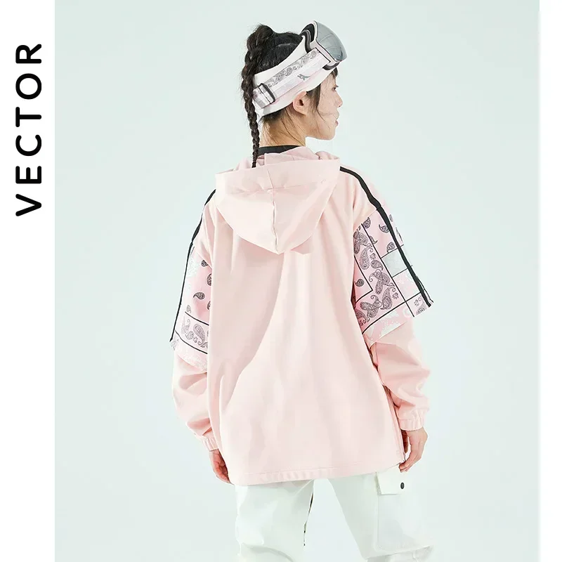 VECTOR-Sweat à Capuche de Ski pour Femme, Survêtement de dehors Japonais, Pull Décontracté, 100% Coton, Smile, Hiver