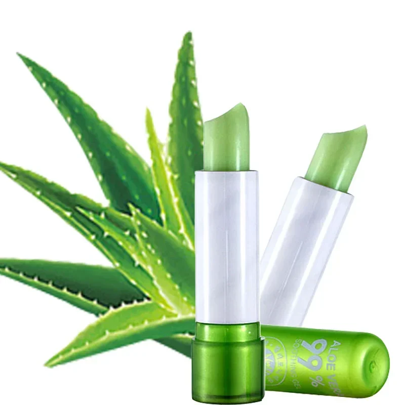 1 pz 99% Aloe Vera rossetto che cambia colore non è facile da sbiadire rossetto a lunga durata idratante temperatura colore balsamo per le labbra