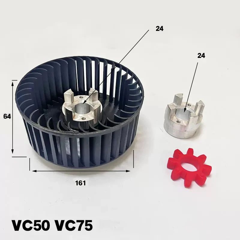 Cooling fan & Coupling & Cushion Kit 1Pcs for VC50 VC75 VC100 VC150 Vacuum Pump Parts