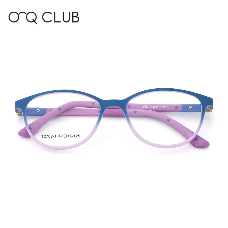 O-Q CLUB Kids Glasses Frames Cute Flexible Round Eyeglasses Myopia Prescription TR90 Silicone Boys Girs Eyewear T2702-1