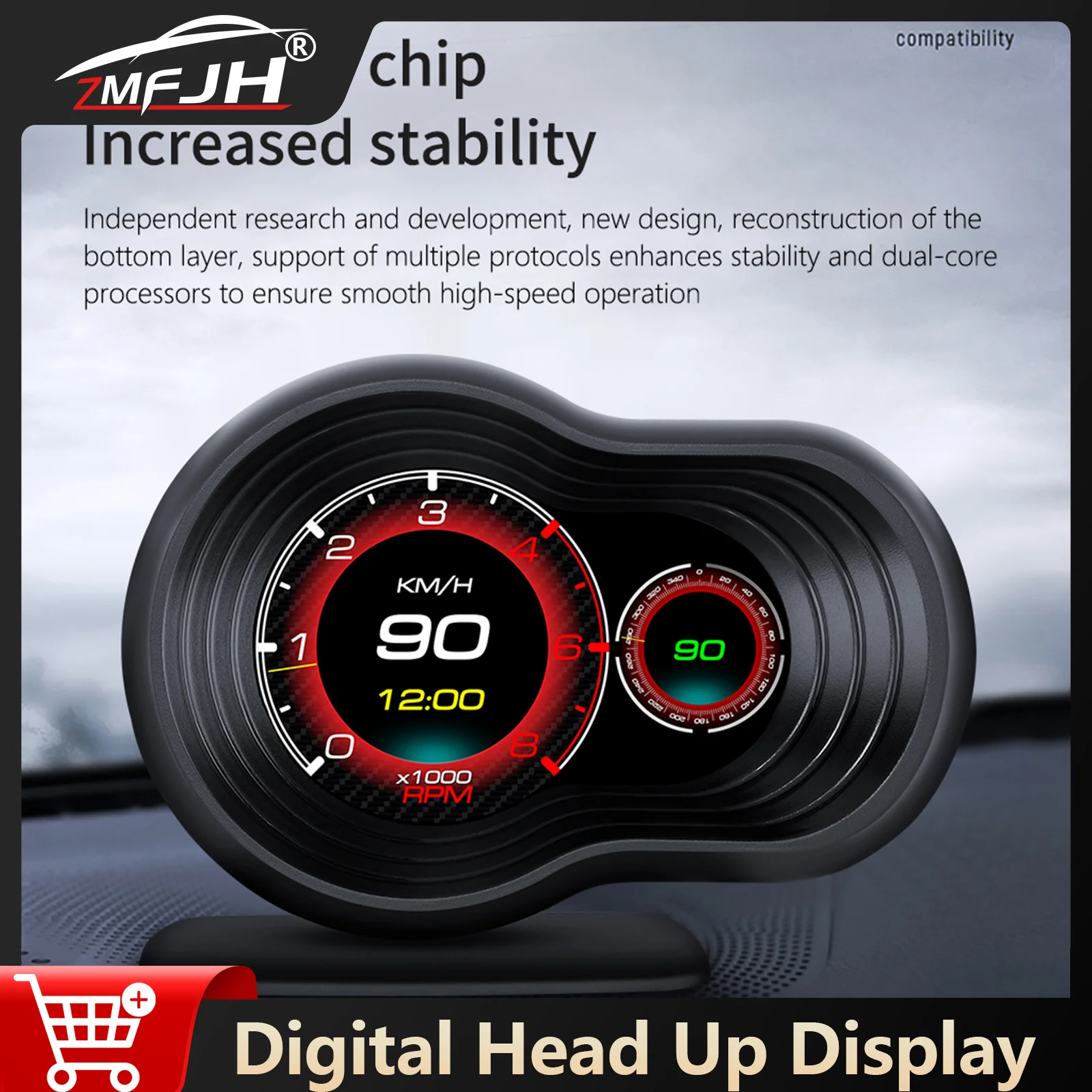 

OBD2 Автомобильный HUD Проекционный дисплей OBD Цифровой спидометр Автомобильный бортовой компьютер Температура масла Температура воды Расход топлива Авто Электронный