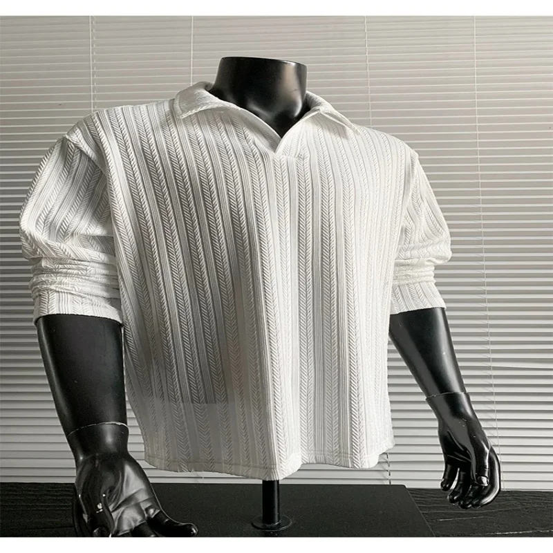 2026 Autumn Retro Texture Wheat Spike POLO T-shirt