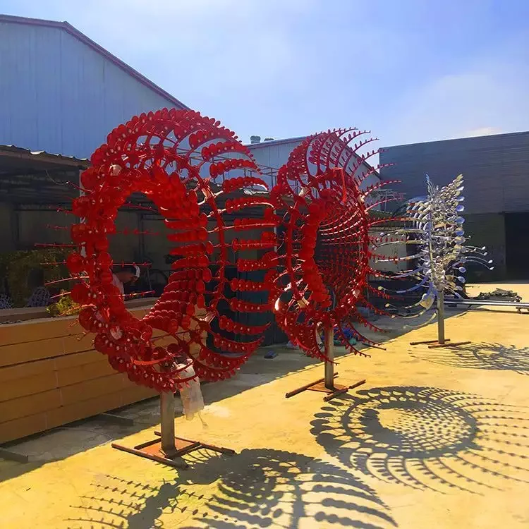 ff-Outdoor Abstract Metal Stainless Steel Perpetual Motion Wind Powered Kinetic Statue Moving Sculpture for Garden Decoration！