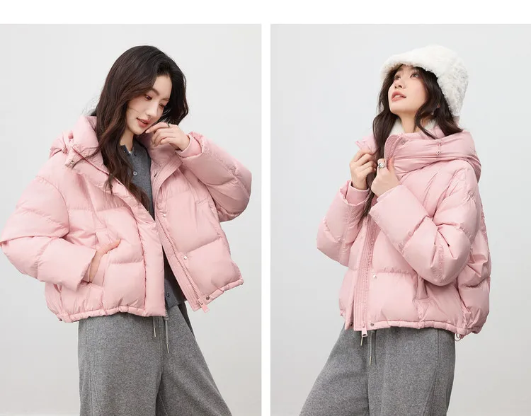 SENTUBILA Women's Winter Down Jacket 90% White Duck Down Puffy Puffer 2026 Winter Petite Bubble Coat Warm Outerwear W54YC1771X