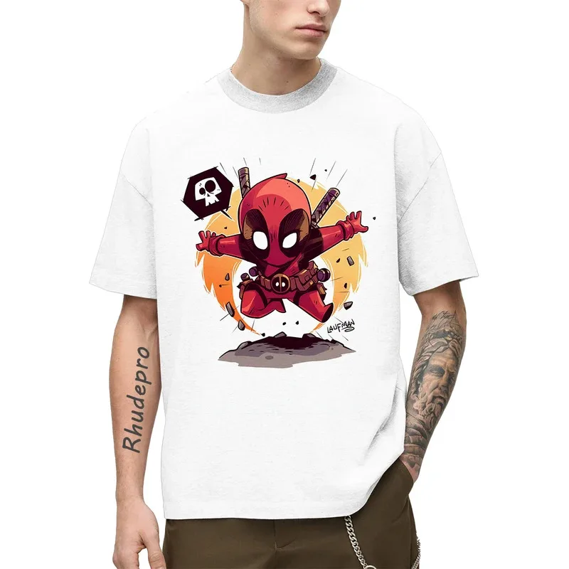 

Miniso 2024 T-Shirts Deadpool Spider-Man Cartoon Anime 3D Print Streetwear Men Women Fashion Oversized T Shirt Kids Tees Tops
