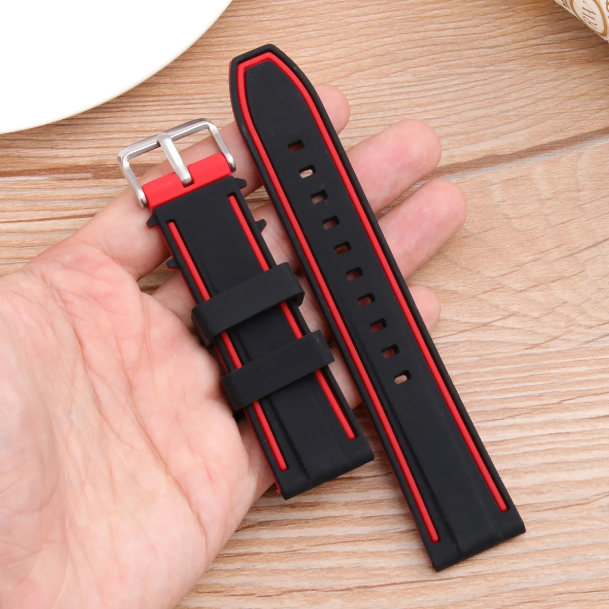 

Two tone Silicone Watchbands Replacement Strap for Smartwatch Adjustable Size Daily Style Occasion Fit Wrist Accessories