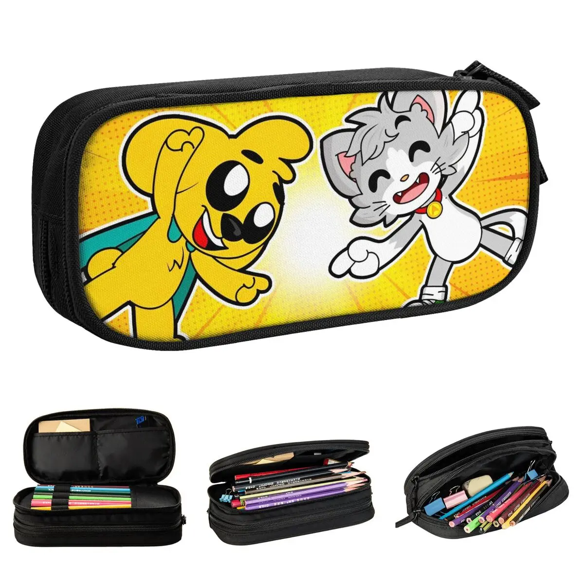Mikecracks Estuches para lápices Juego de dibujos animados de moda Bolsas para bolígrafos Estudiante Almacenamiento grande Estudiantes Estuches para lápices con cremallera escolar