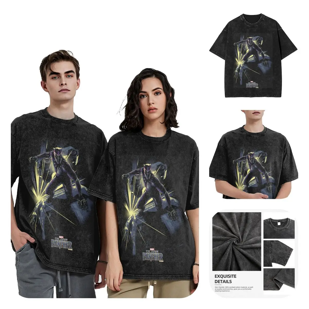 

Men Elegant T Shirts Black Panther Pure Cotton Clothing Casual Short Sleeve Crew Neck Tees Gift Idea T-Shirt