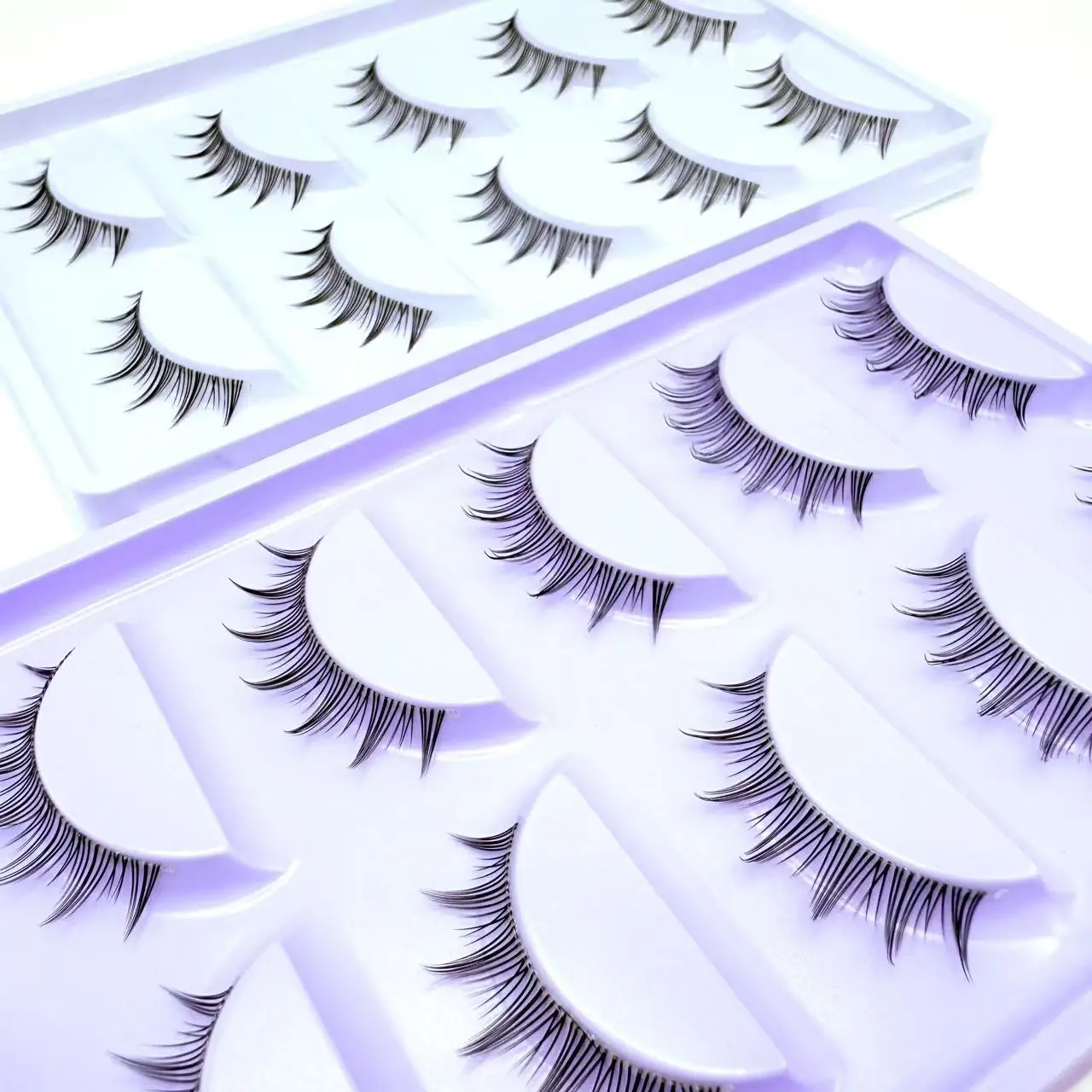 ขนตาปลอมแบบนิ่มและเป็นธรรมชาติ 5 คู่  ฐานใส ขนตาแบบเส้น