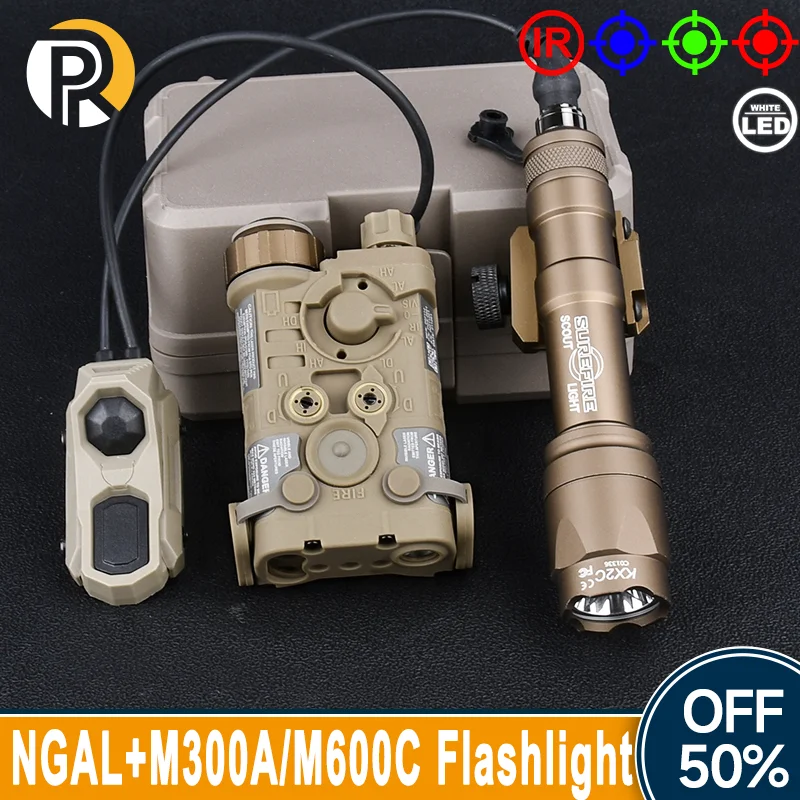 

Surefir SF M600C M300A Tactical Flashlight WADSN NGAL Red Green Blue Laser Pointer IR Dot Sight Set AXON Dual Function Switch