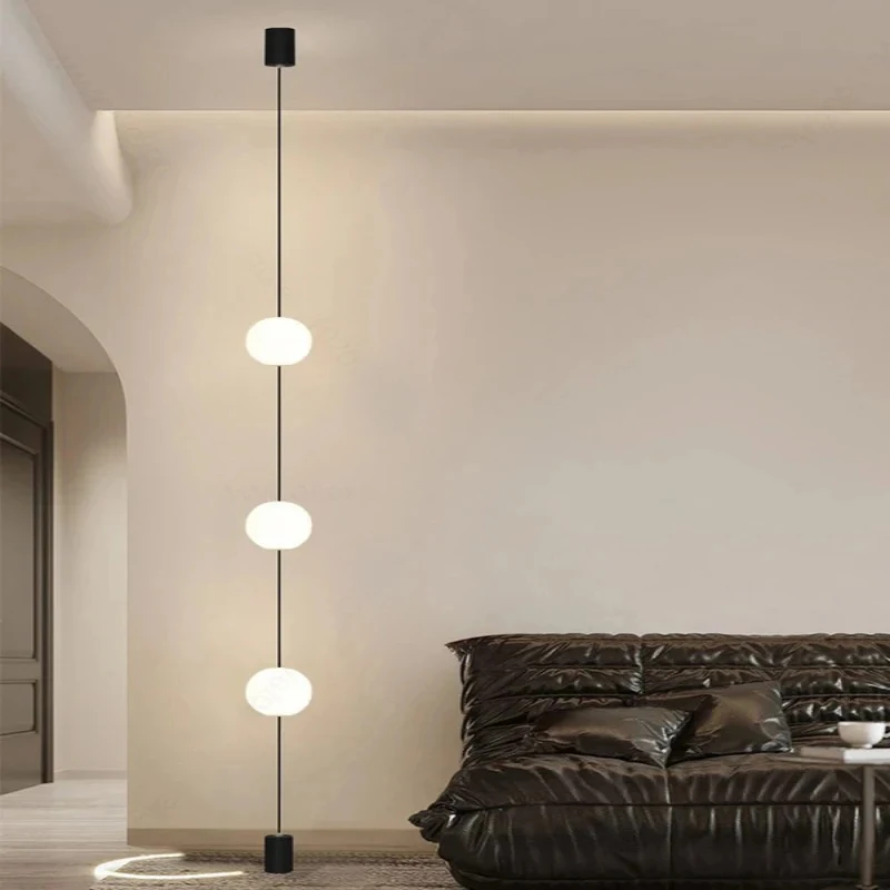 

Nordic spherical floor lamp living room modern minimalist villa long line spherical chandelier