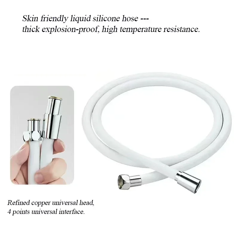 Universal Pressurized Shower Hose Bathroom Silicone Anti Winding Thickened Explosion-proof Shower Water Heater Hose шланг
