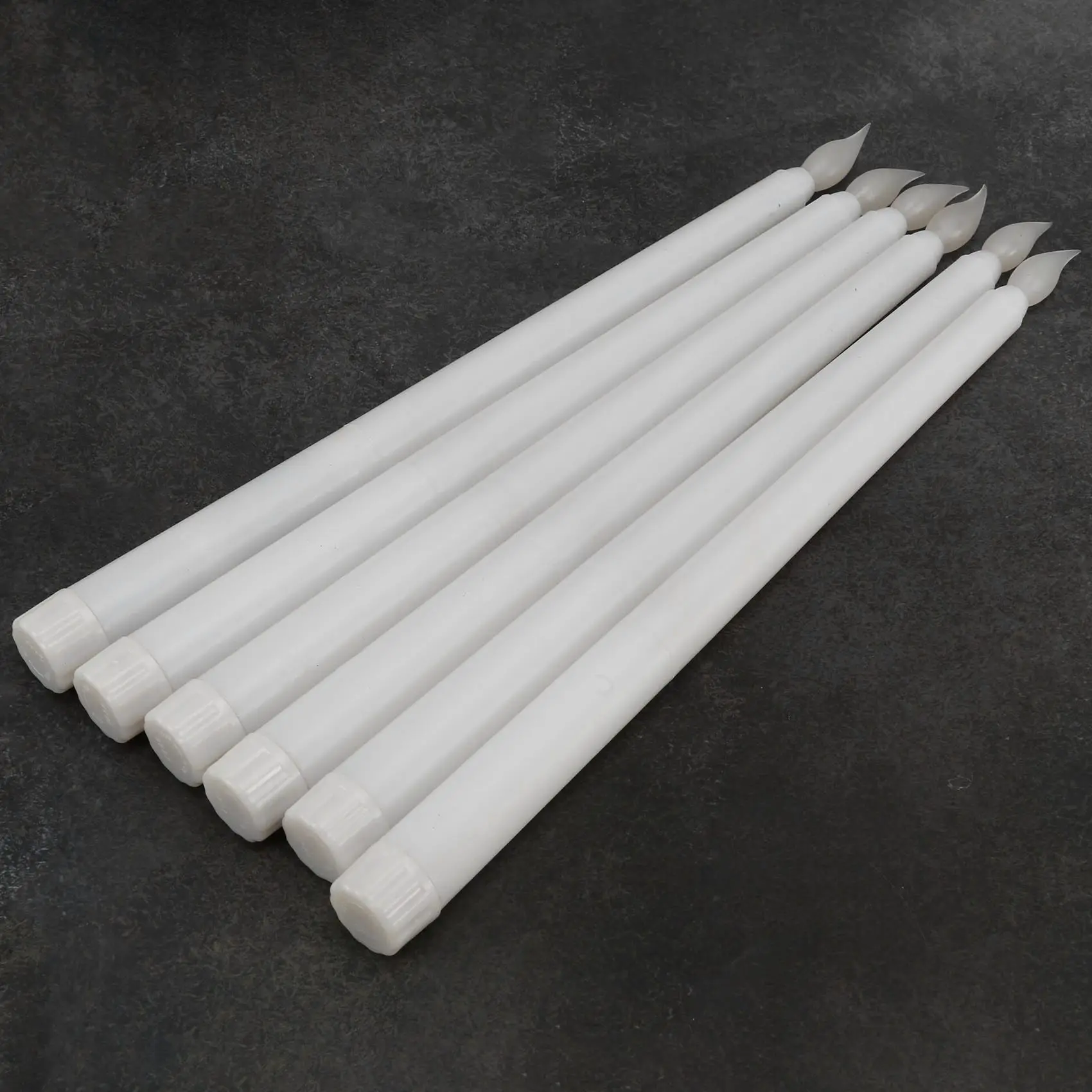 A68P-6Pcs LED Taper Candle For Dinner, Flickering Flameless Tapered Battery Operated Table Settings Weddings Birthday Parties