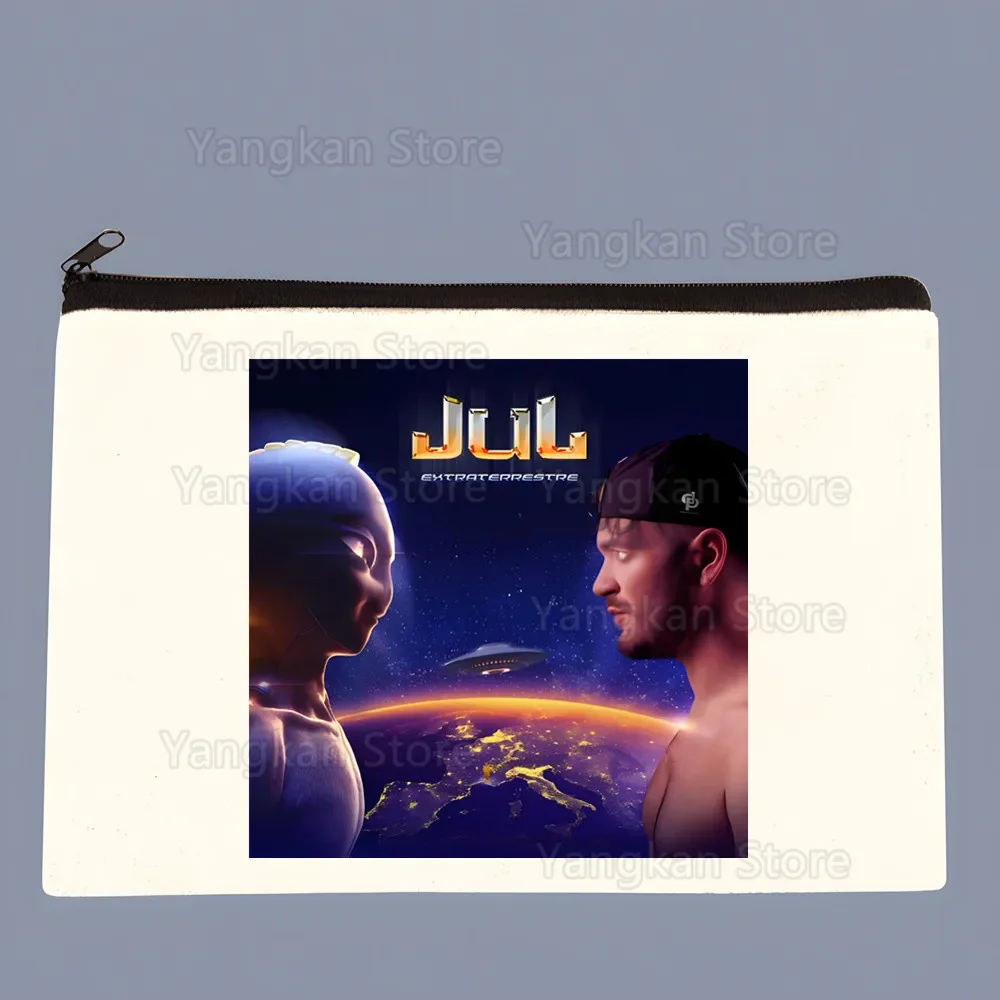 

Rapper Jul Rien JUL Tchikita Print Makeup Bag Travel Toiletry Organizer Pouch Female Canvas Zipper Cosmetic Bags Best Gift