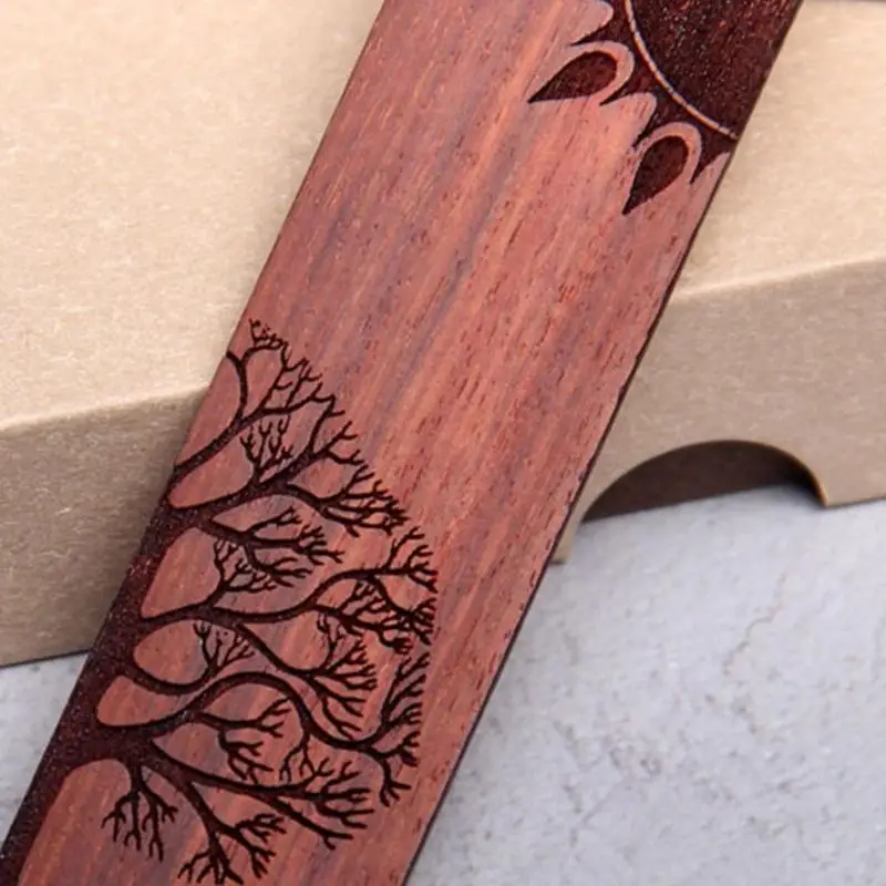 W89C الإشارات المرجعية الخشبية ، الإشارات المرجعية الفريدة الفريدة من نوعها يدويًا صفحة الخشب العلامة العلامات الكتب المحفورة مع