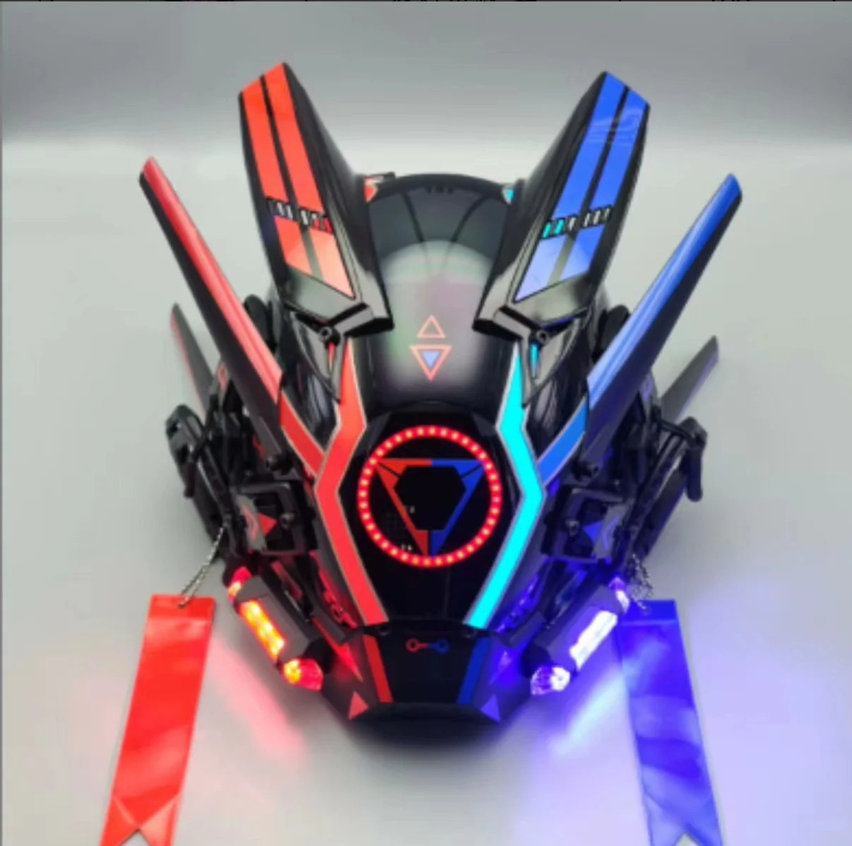Led Cyberpunk Helm Gezichtsmasker Ritme Technologie Comic Display Cosplay Gloeiend Gezichtsveranderend Cool Masker Schietrekwisieten Decoratie