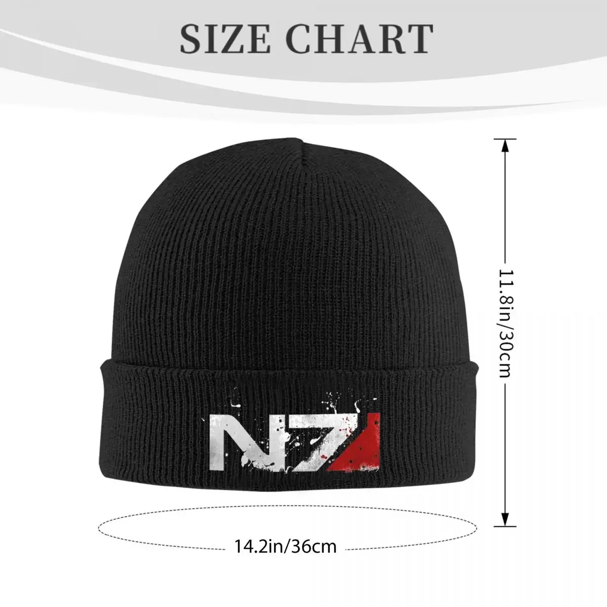 Mass Effect Distressed N7 Knit Hat Beanies Winter Hat Warm Street Video Game Caps Men Women