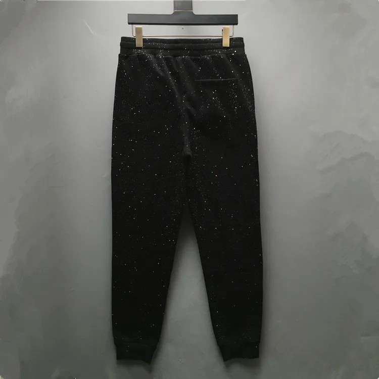 2025 Autumn Winter New Gypsy Sequined Casual Trousers Fashionable Trendy Male Teenager Velvet Warm Loose Casual Sweatpants